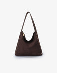 PASCAL SHOULDER STUDDED FAUX SUEDE CHOCOLATE - REMI/REID