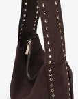PASCAL SHOULDER STUDDED FAUX SUEDE CHOCOLATE - REMI/REID