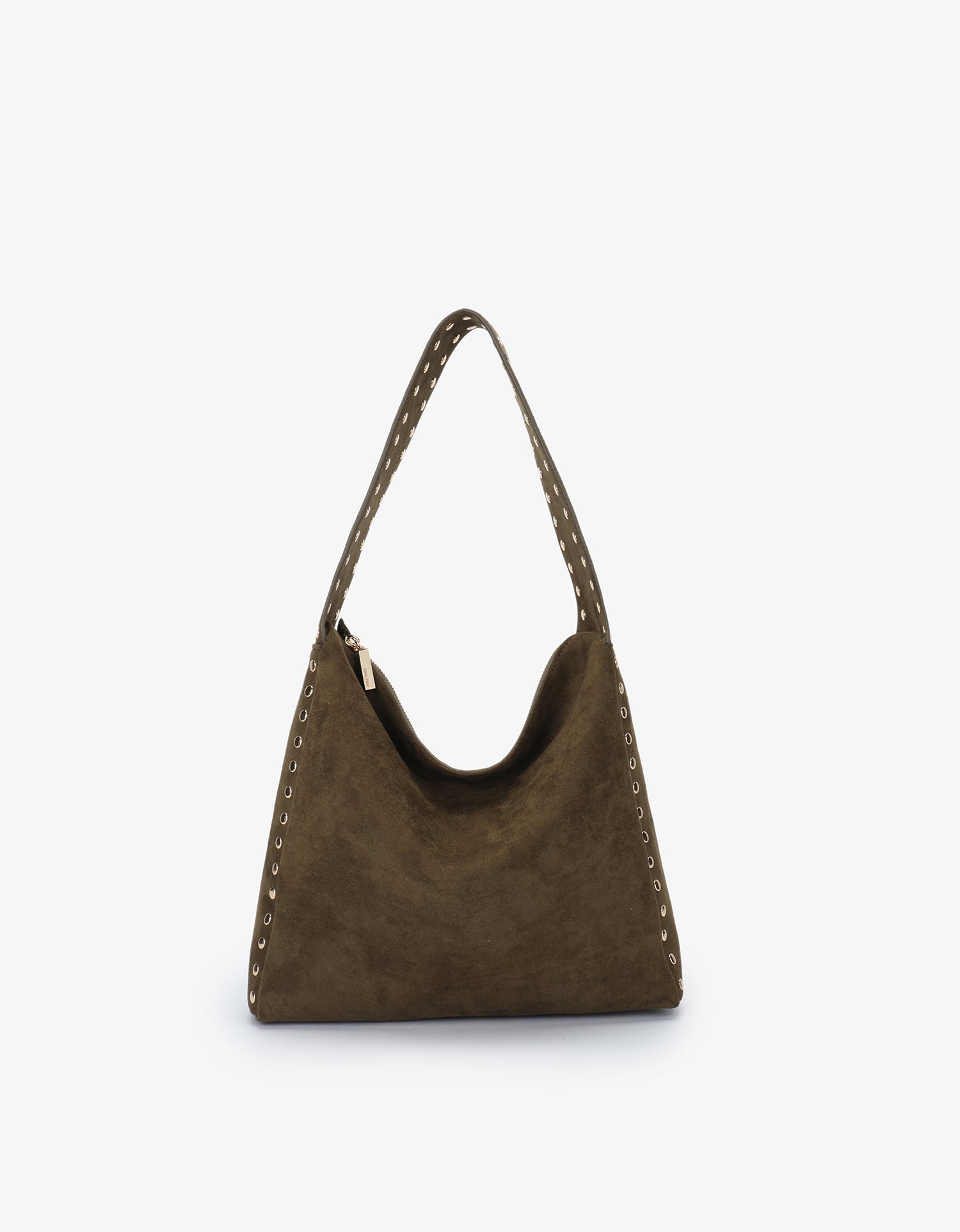 PASCAL SHOULDER STUDDED FAUX SUEDE OLIVE - REMI/REID