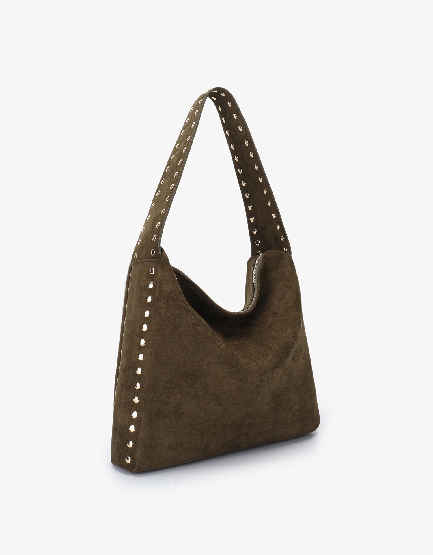 PASCAL SHOULDER STUDDED FAUX SUEDE OLIVE - REMI/REID