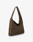 PASCAL SHOULDER STUDDED FAUX SUEDE OLIVE - REMI/REID
