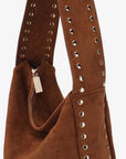 PASCAL SHOULDER STUDDED FAUX SUEDE RUST - REMI/REID