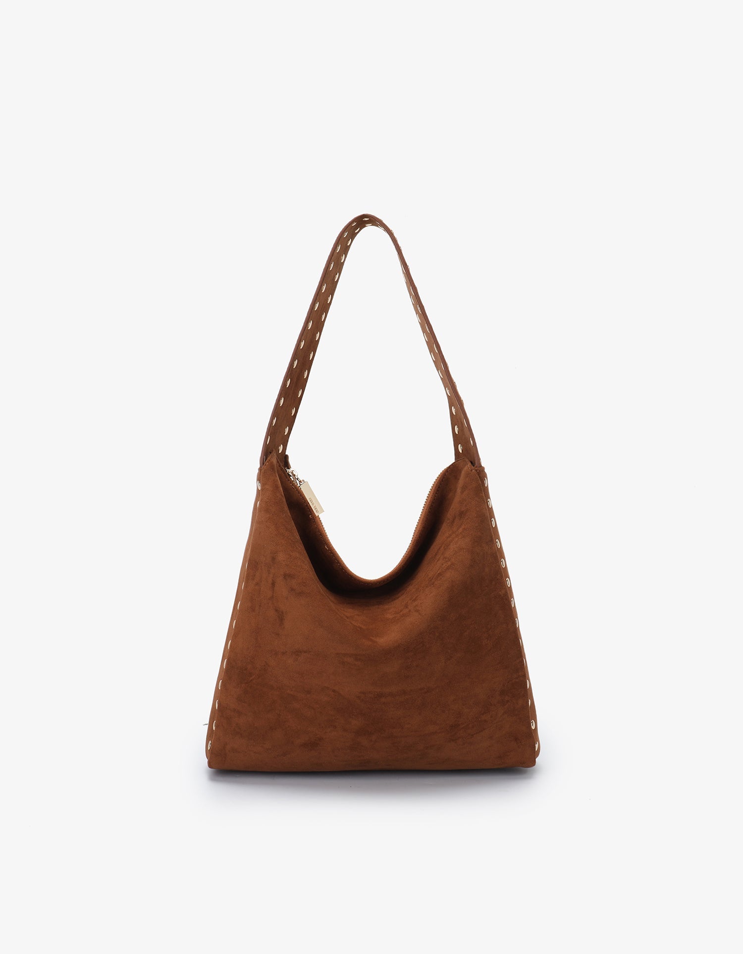 PASCAL SHOULDER STUDDED FAUX SUEDE RUST - REMI/REID