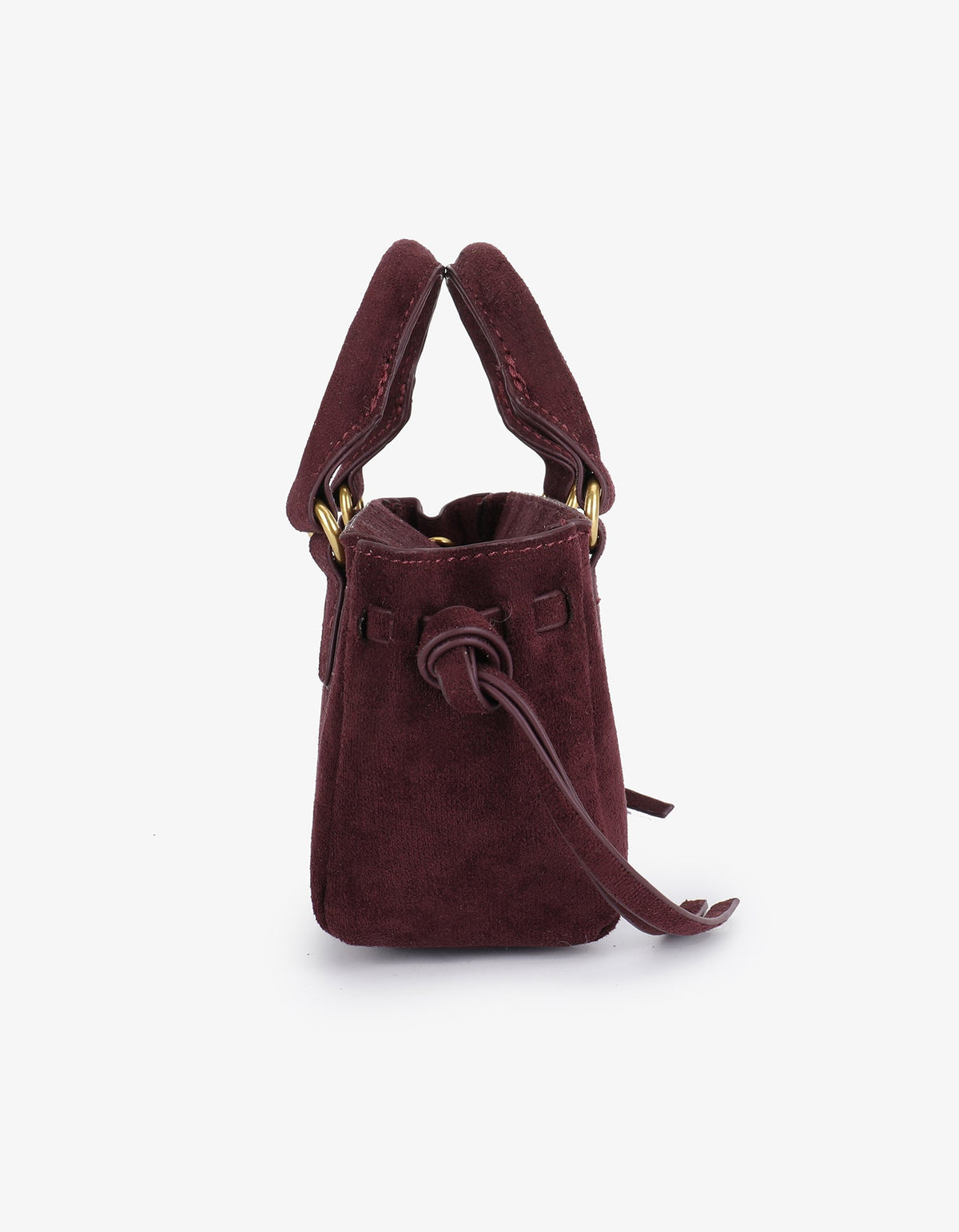 PEPPER MINI SATCHEL FAUX SUEDE AUBERGINE - REMI/REID