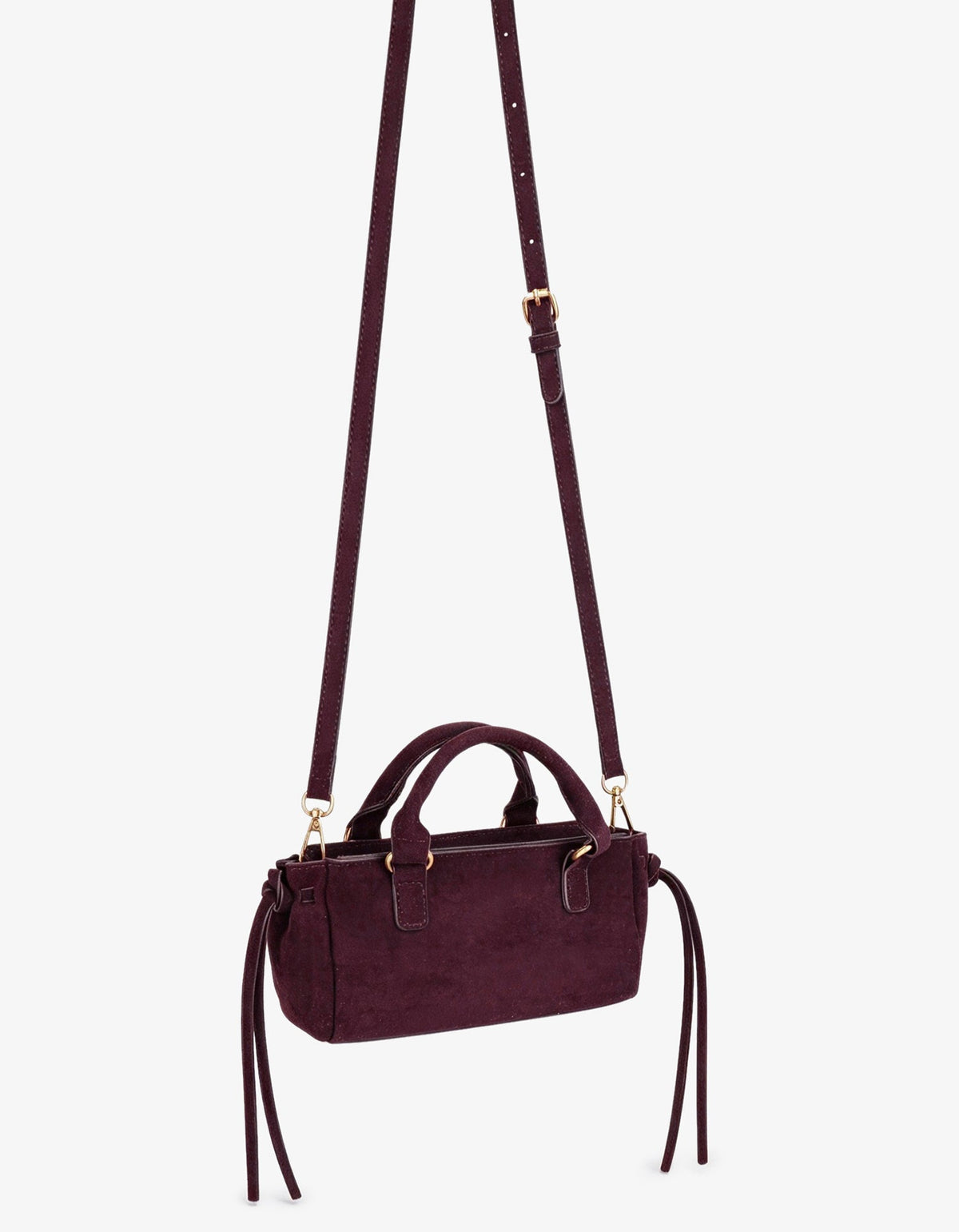 PEPPER MINI SATCHEL FAUX SUEDE AUBERGINE - REMI/REID