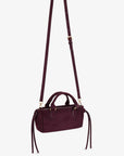 PEPPER MINI SATCHEL FAUX SUEDE AUBERGINE - REMI/REID
