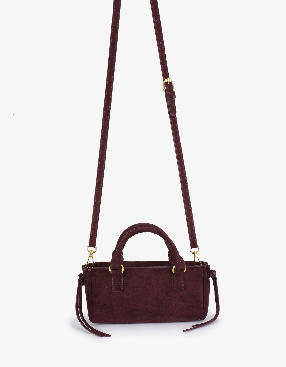 PEPPER MINI SATCHEL FAUX SUEDE AUBERGINE - REMI/REID