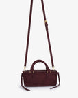 PEPPER MINI SATCHEL FAUX SUEDE AUBERGINE - REMI/REID