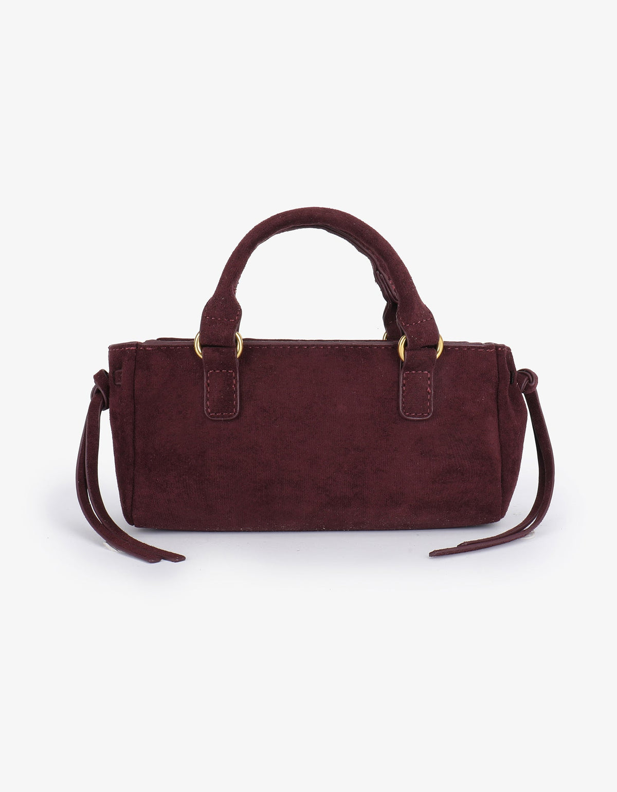PEPPER MINI SATCHEL FAUX SUEDE AUBERGINE - REMI/REID