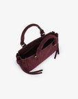PEPPER MINI SATCHEL FAUX SUEDE AUBERGINE - REMI/REID