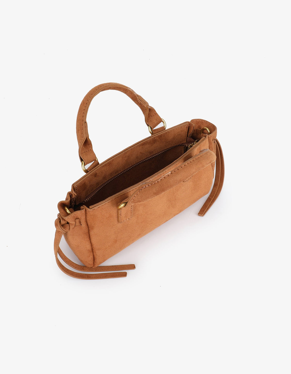 PEPPER MINI SATCHEL FAUX SUEDE CAMEL - REMI/REID