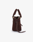 PEPPER MINI SATCHEL FAUX SUEDE CHOCOLATE - REMI/REID