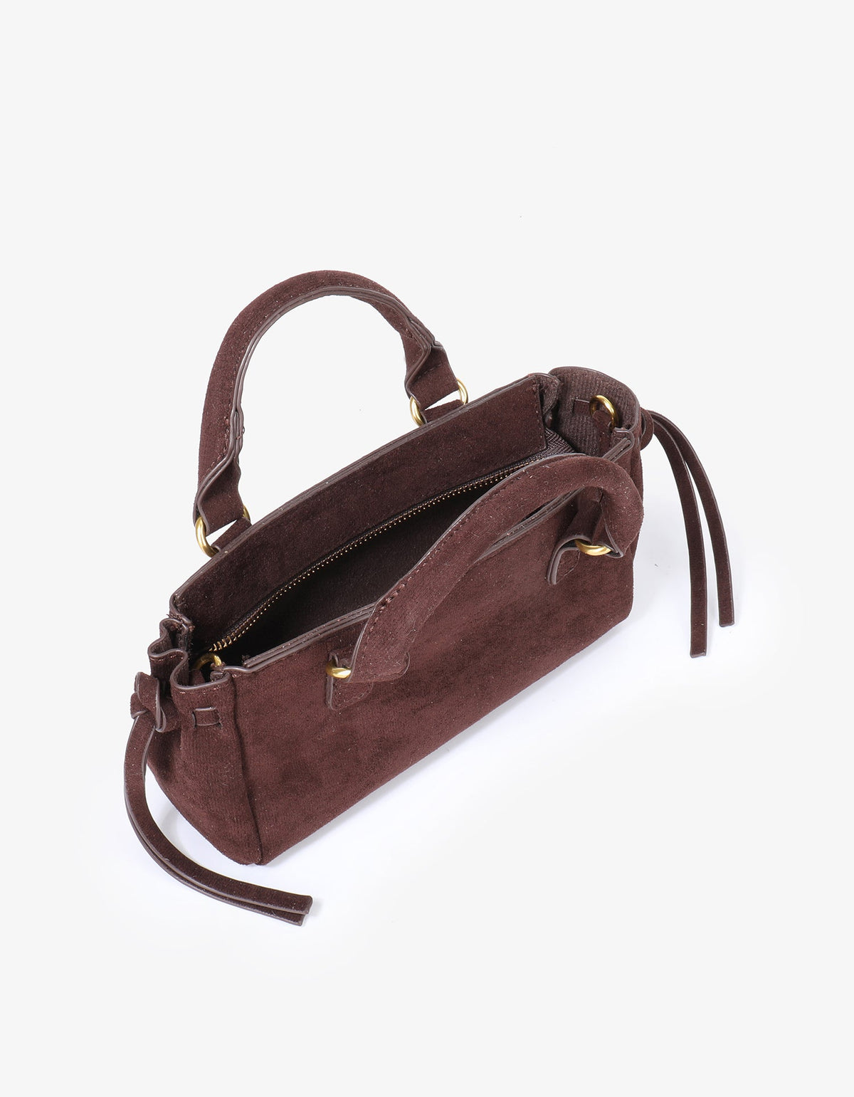 PEPPER MINI SATCHEL FAUX SUEDE CHOCOLATE - REMI/REID