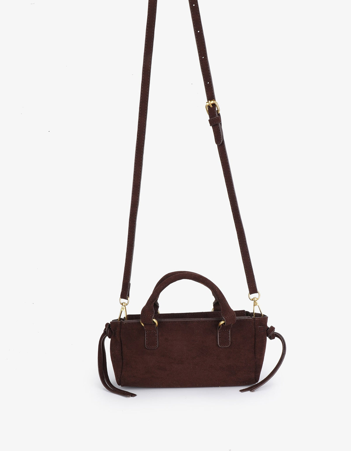PEPPER MINI SATCHEL FAUX SUEDE CHOCOLATE - REMI/REID
