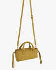 PEPPER MINI SATCHEL FAUX SUEDE DARK CHARTRUESE - REMI/REID