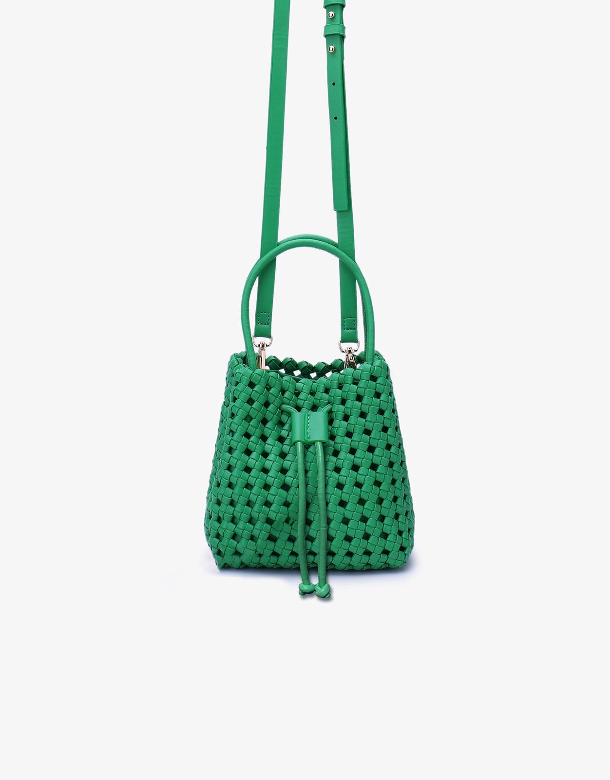 PERRIE BUCKET MINI WOVEN SQUARE GREEN - REMI/REID