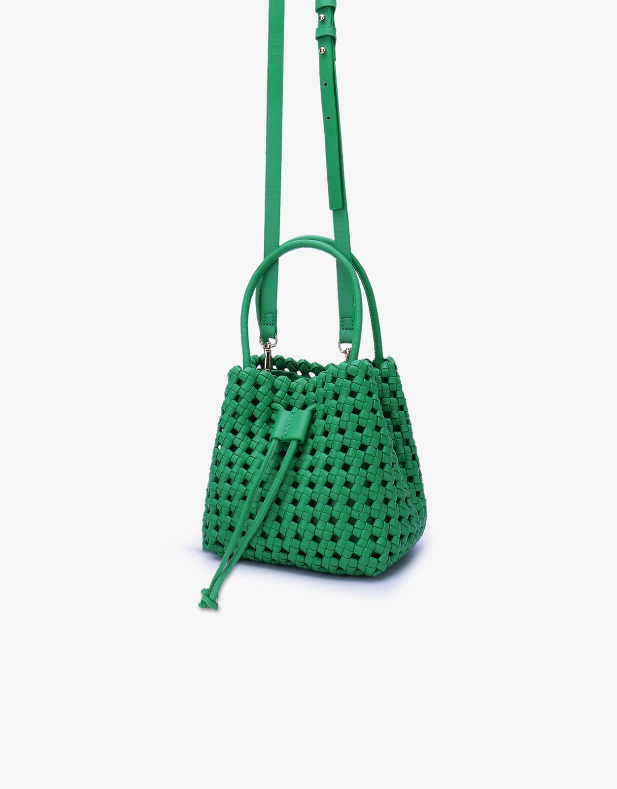 PERRIE BUCKET MINI WOVEN SQUARE GREEN - REMI/REID