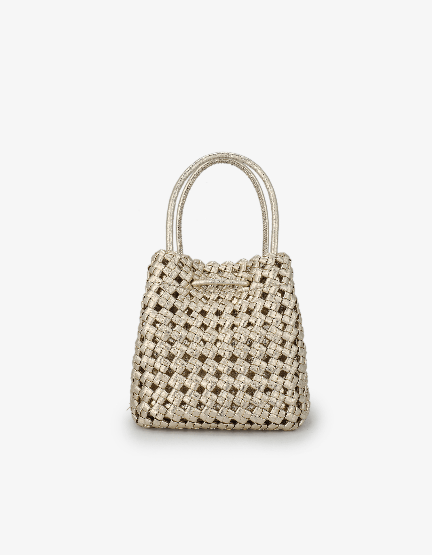 PERRIE BUCKET MINI WOVEN SQUARE HI SHINE PLATINUM - REMI/REID