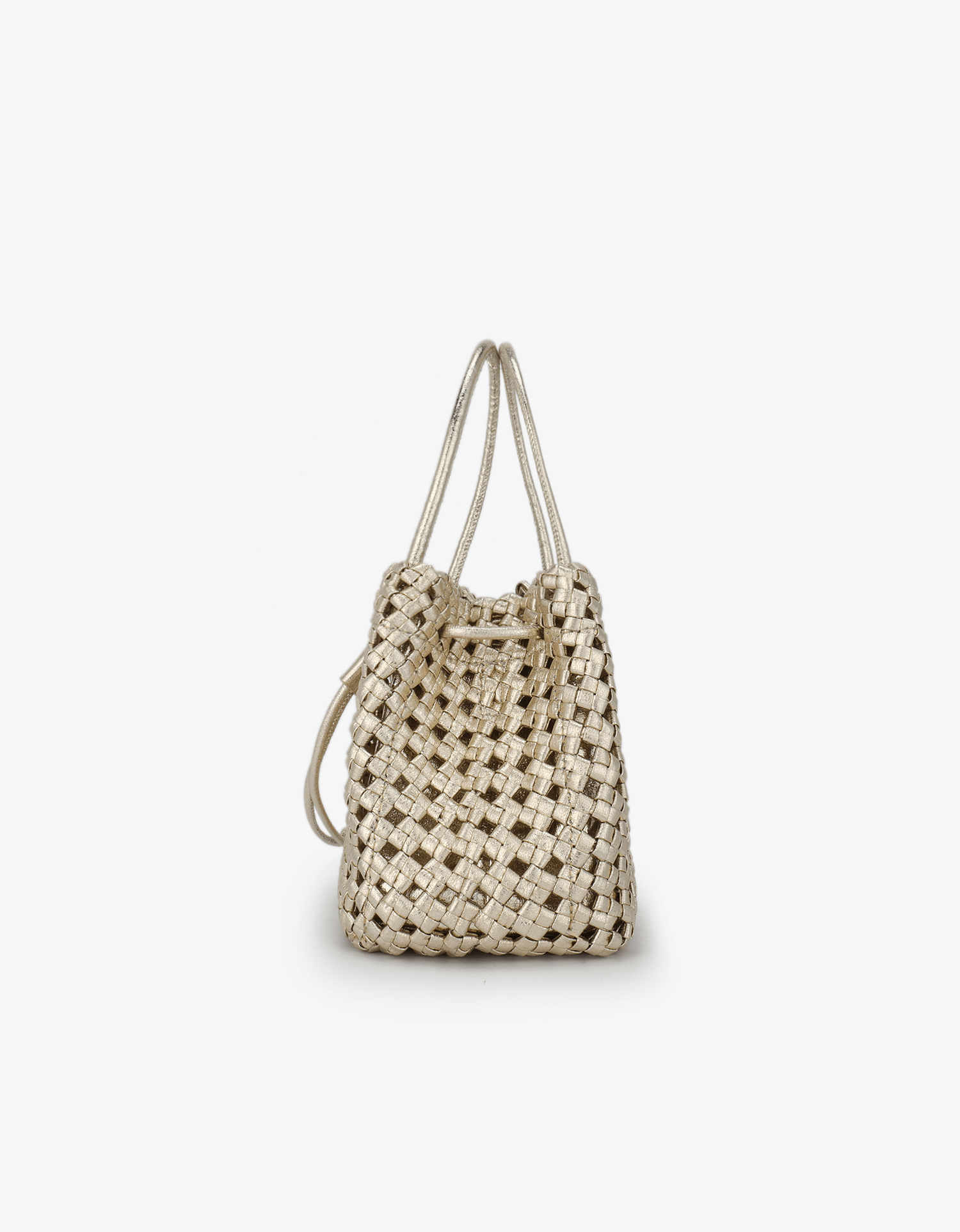 PERRIE BUCKET MINI WOVEN SQUARE HI SHINE PLATINUM - REMI/REID
