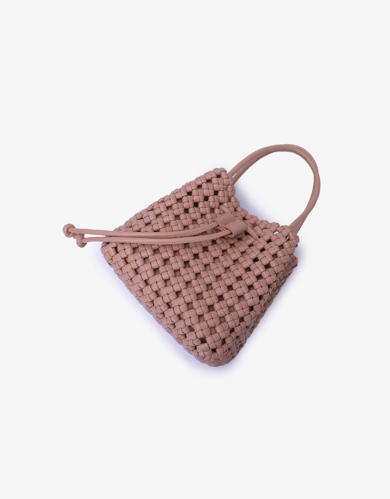 PERRIE BUCKET MINI WOVEN SQUARE LIGHT TAN - REMI/REID