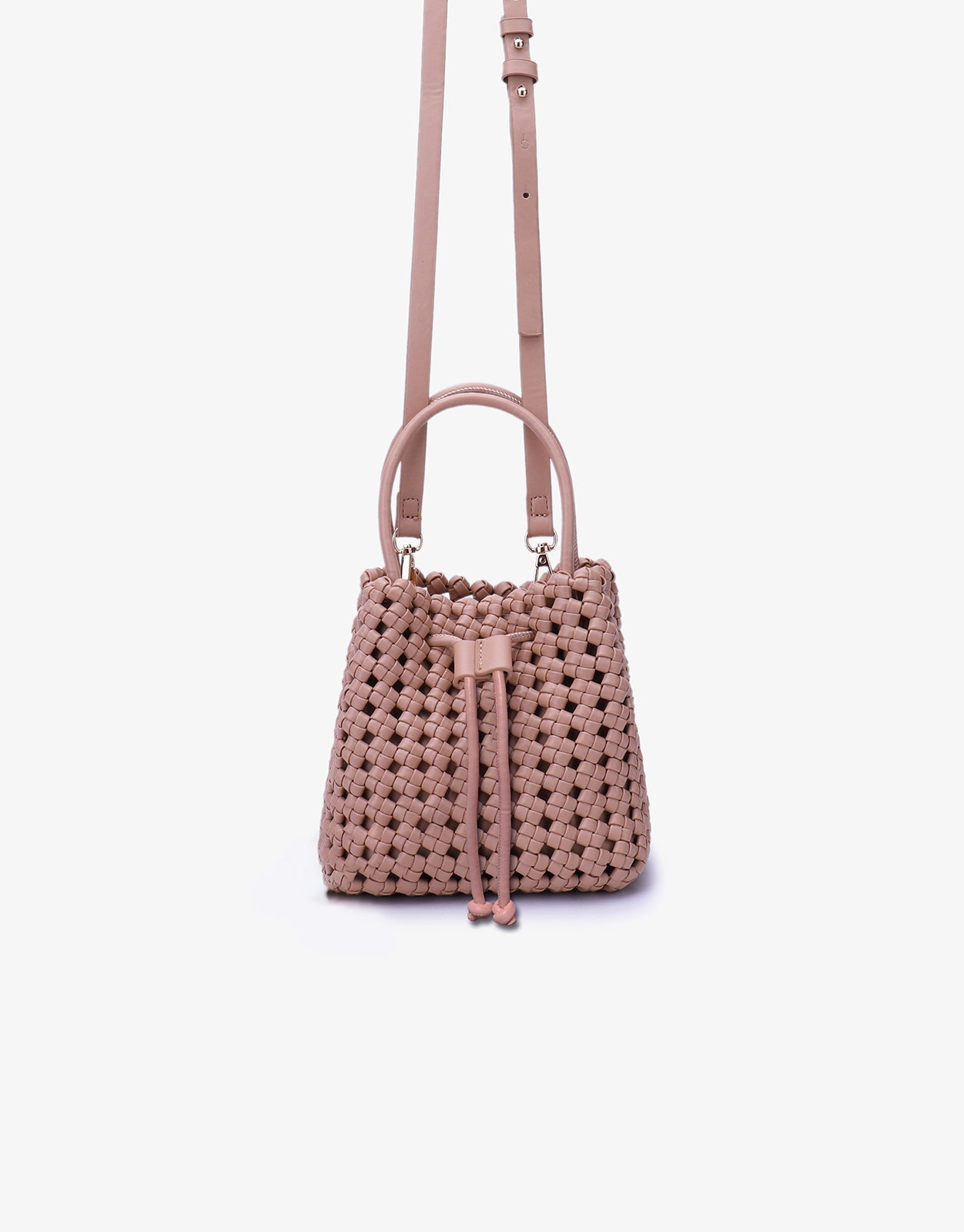 PERRIE BUCKET MINI WOVEN SQUARE LIGHT TAN - REMI/REID