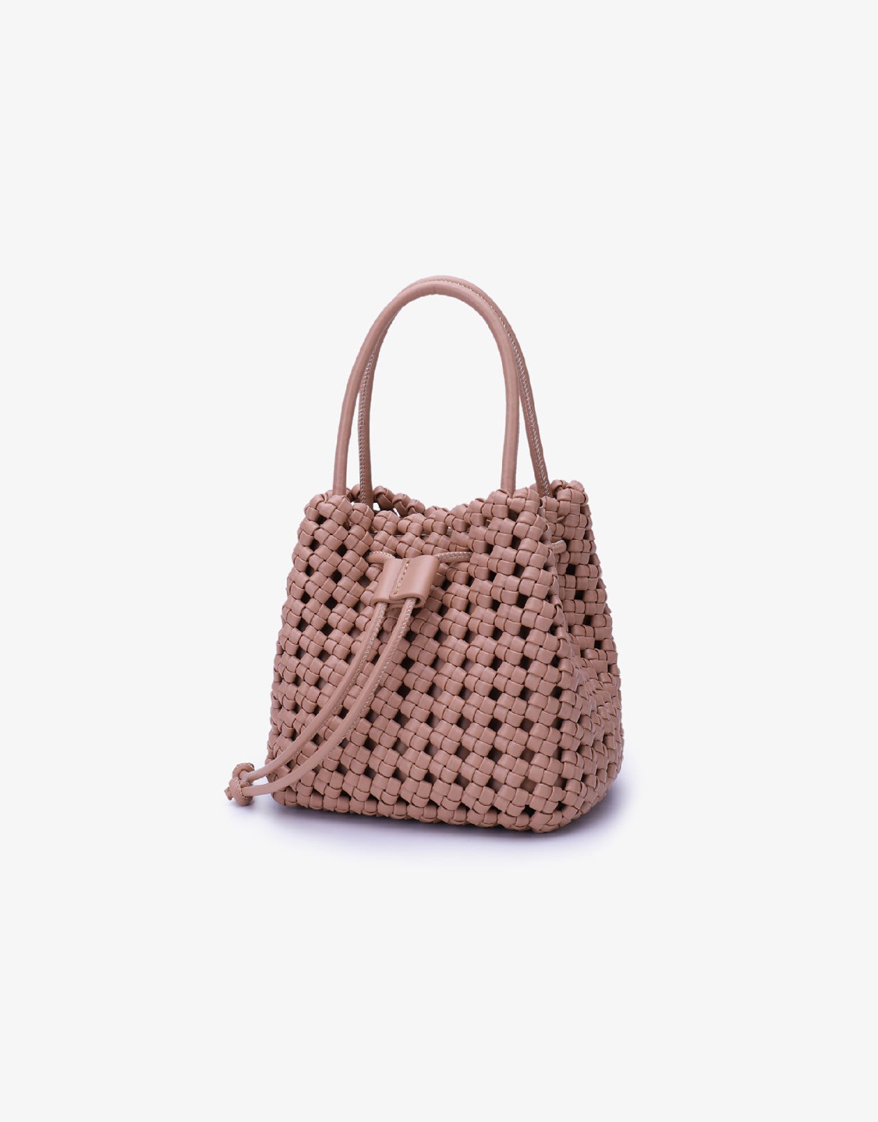 PERRIE BUCKET MINI WOVEN SQUARE LIGHT TAN - REMI/REID