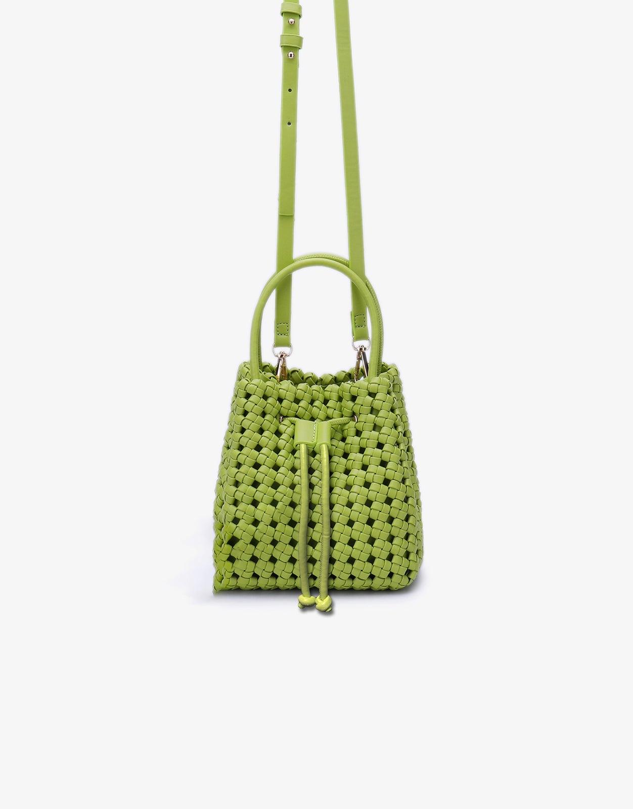 PERRIE BUCKET MINI WOVEN SQUARE LIME - REMI/REID