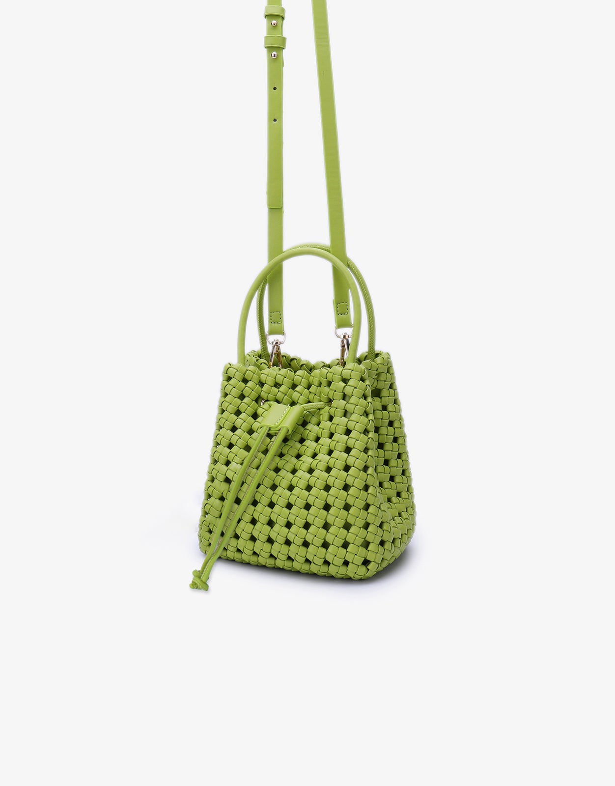 PERRIE BUCKET MINI WOVEN SQUARE LIME - REMI/REID
