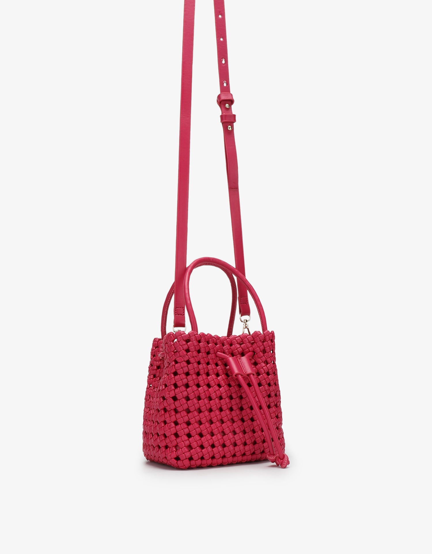 PERRIE BUCKET MINI WOVEN SQUARE MAGENTA - REMI/REID