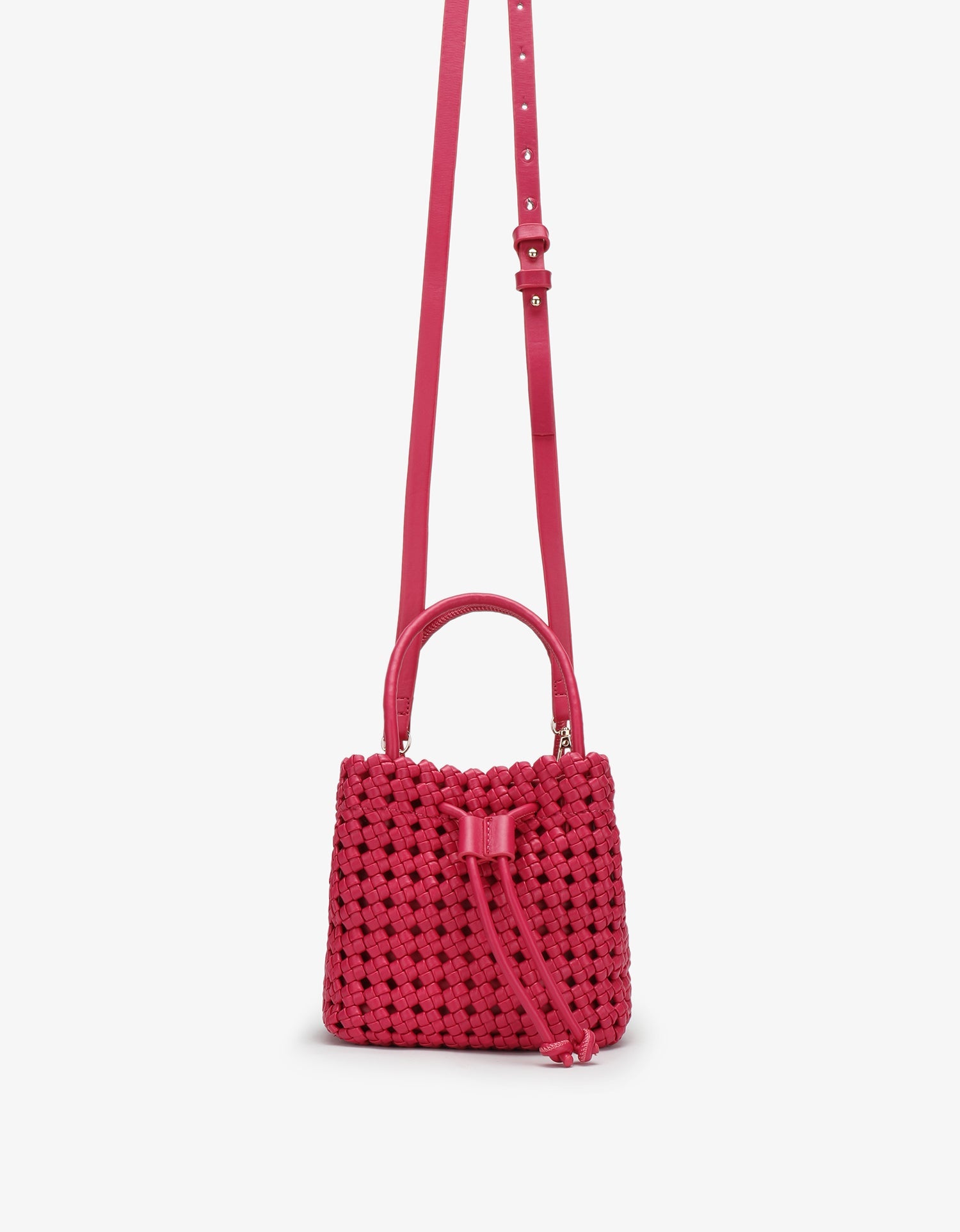 PERRIE BUCKET MINI WOVEN SQUARE MAGENTA - REMI/REID