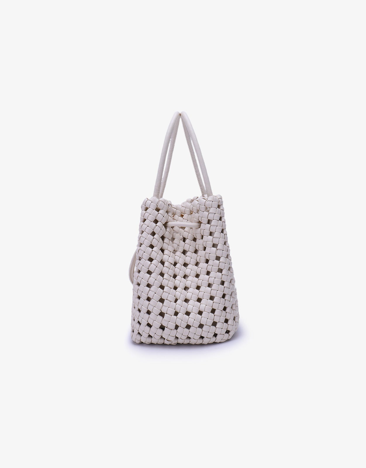 PERRIE BUCKET MINI WOVEN SQUARE OFF WHITE - REMI/REID