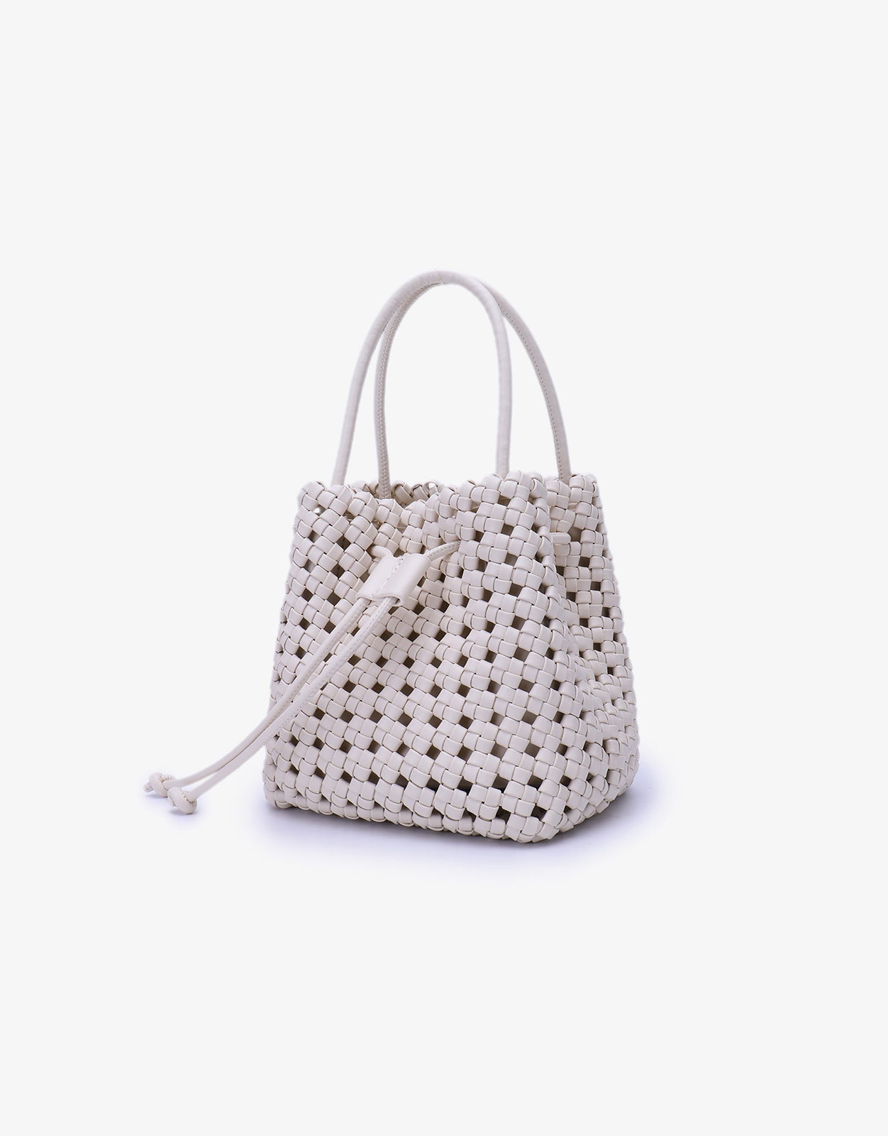 PERRIE BUCKET MINI WOVEN SQUARE OFF WHITE - REMI/REID