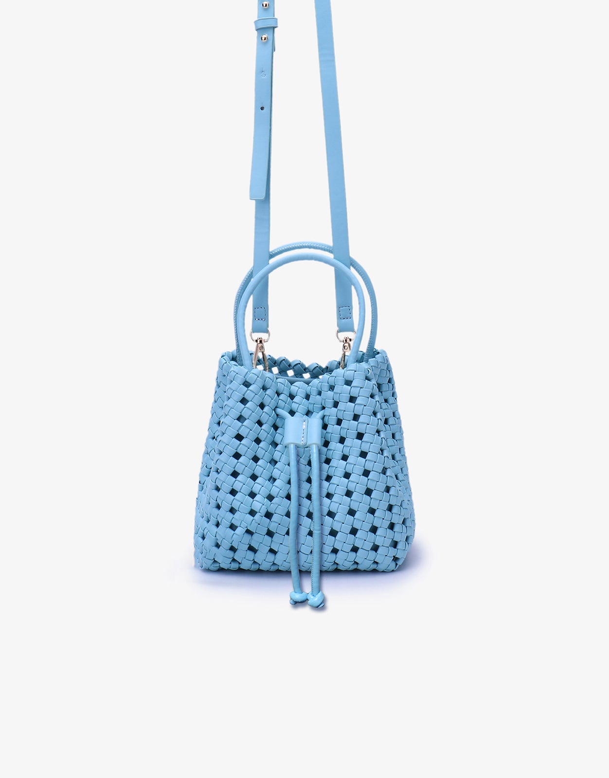 PERRIE BUCKET MINI WOVEN SQUARE SKY BLUE - REMI/REID