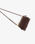 VASSEL FRINGE CLUTCH FAUX SUEDE CHOCOLATE - REMI/REID