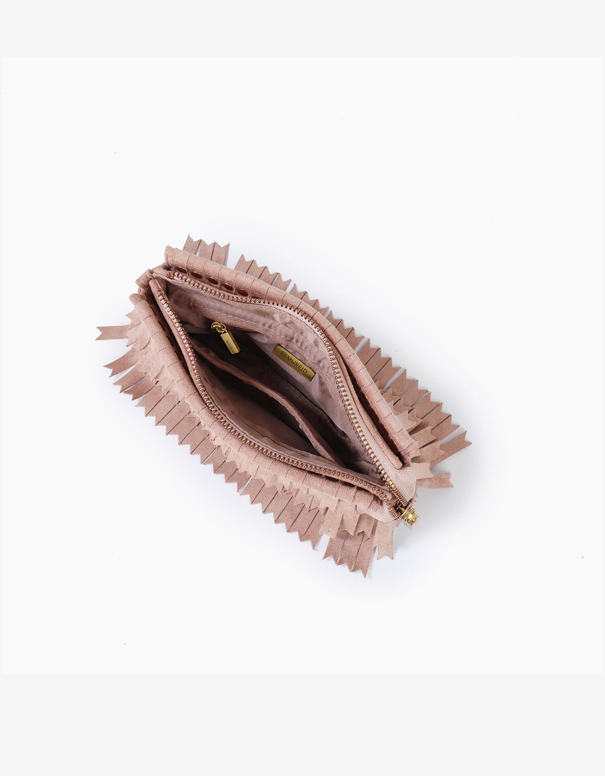 VASSEL FRINGE CLUTCH FAUX SUEDE FOUNDATION - REMI/REID