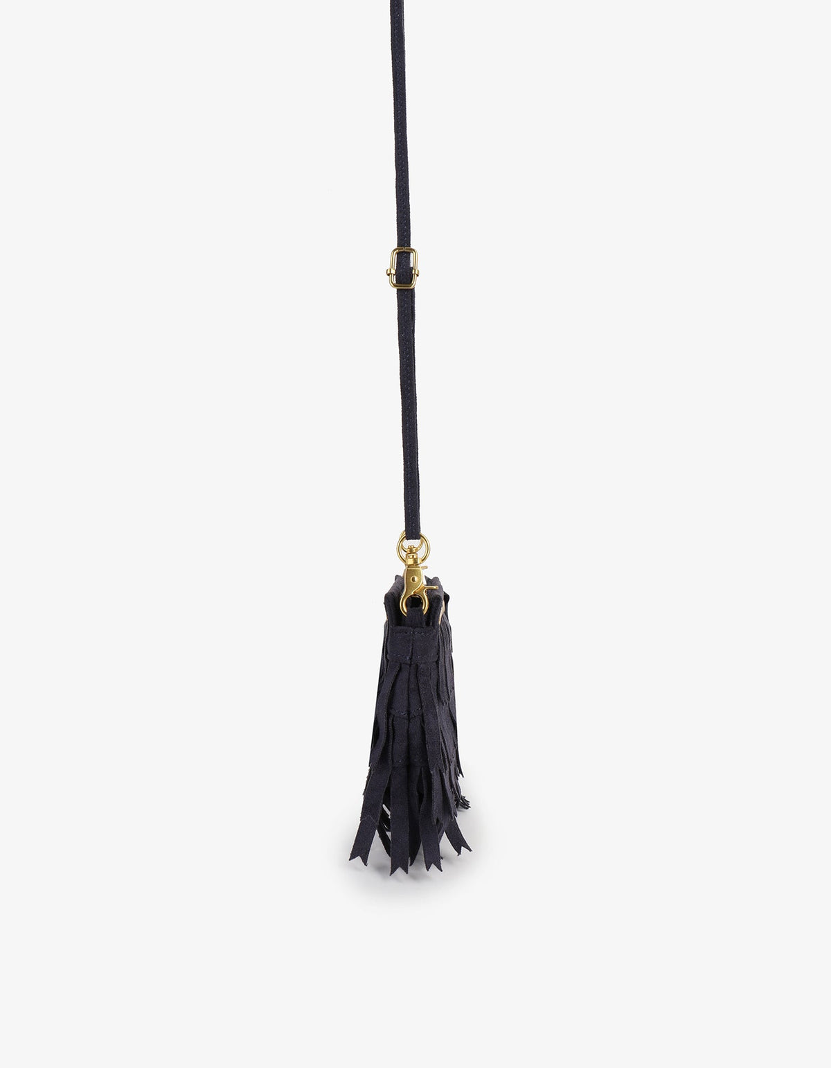 VASSEL FRINGE CLUTCH FAUX SUEDE NAVY - REMI/REID