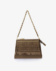 VASSEL FRINGE CLUTCH FAUX SUEDE OLIVE - REMI/REID