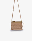 VASSEL FRINGE CLUTCH FAUX SUEDE TAN - REMI/REID