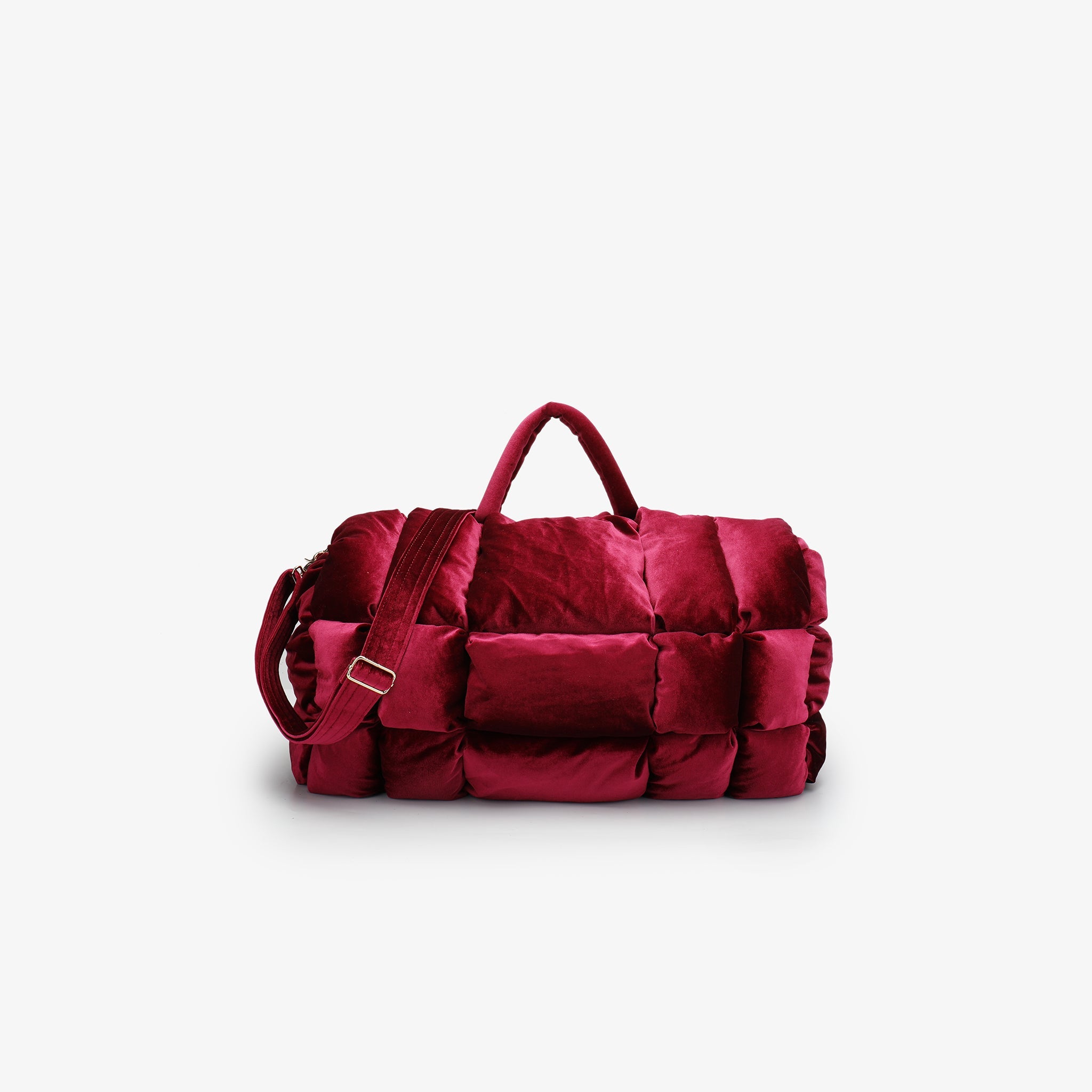 WELBY VELVET PUFFER OVERNIGHTER BERRY - REMI/REID