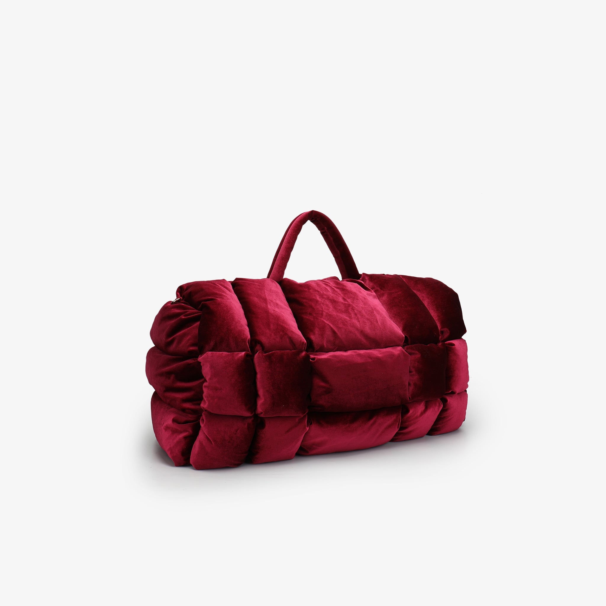 WELBY VELVET PUFFER OVERNIGHTER BERRY - REMI/REID