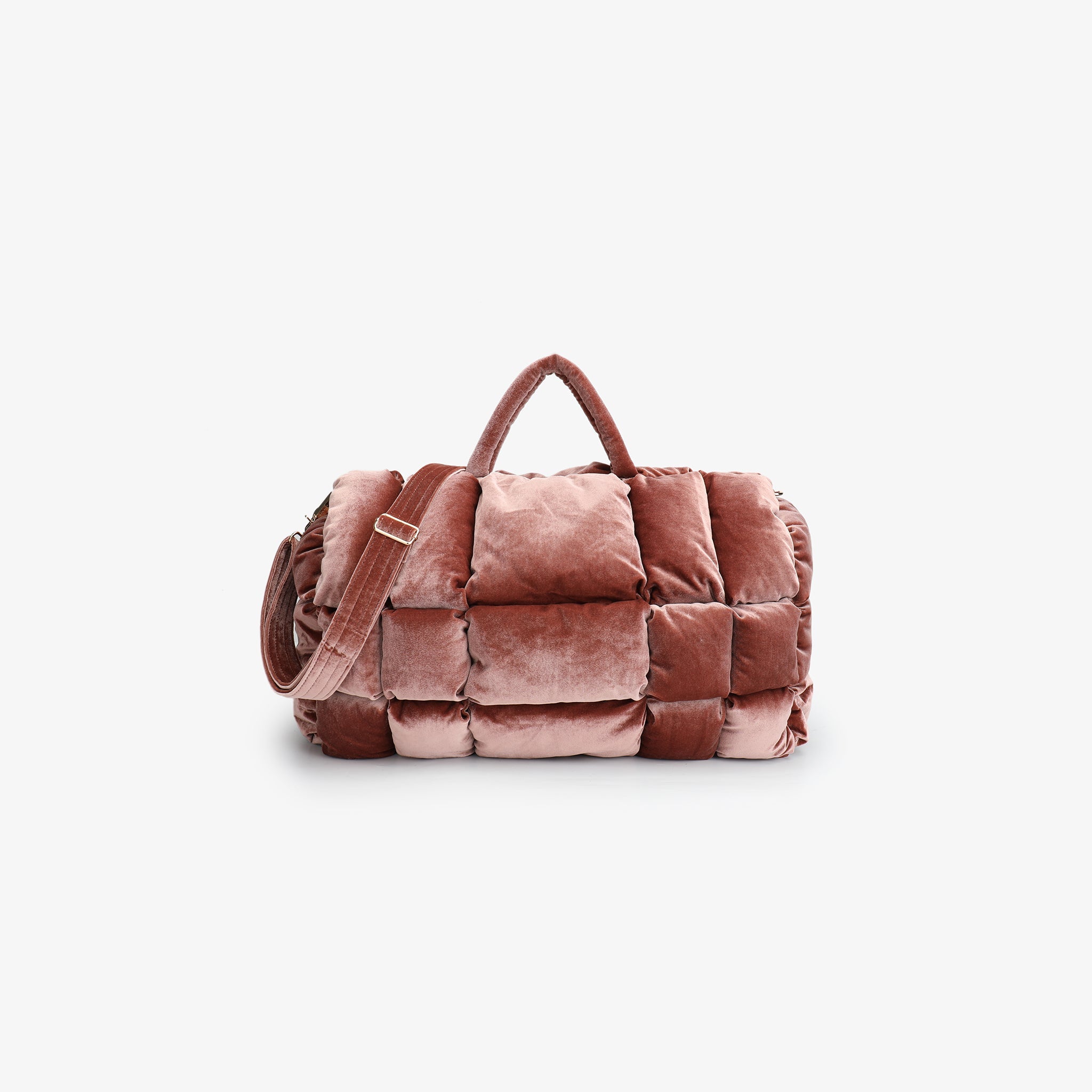 WELBY VELVET PUFFER OVERNIGHTER DARK ROSE - REMI/REID