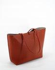 DEPARTURE TOTE PERFORATED SQUARE BURNT TERRACOTTA/PUTTY