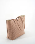 DEPARTURE TOTE PERFORATED SQUARE BALLET PINK/CREAM