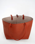 DEPARTURE TOTE PERFORATED SQUARE BURNT TERRACOTTA/PUTTY