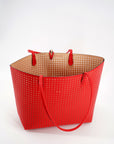 DEPARTURE TOTE PERFORATED SQUARE TROPIC RED/NUDE