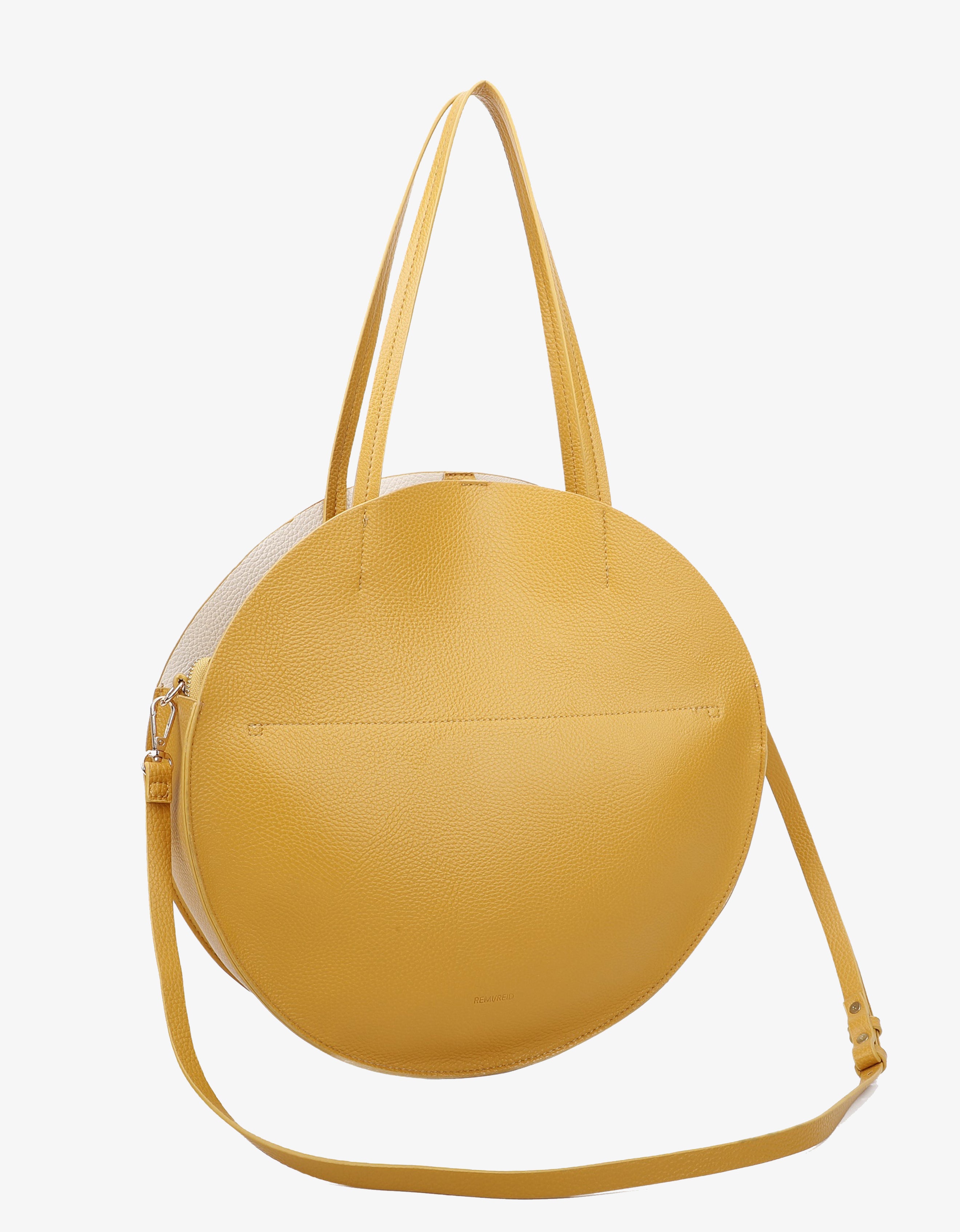 ALISON CIRCLE  TOTE MUSTARD/CREAM