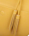 ALISON CIRCLE  TOTE MUSTARD/CREAM