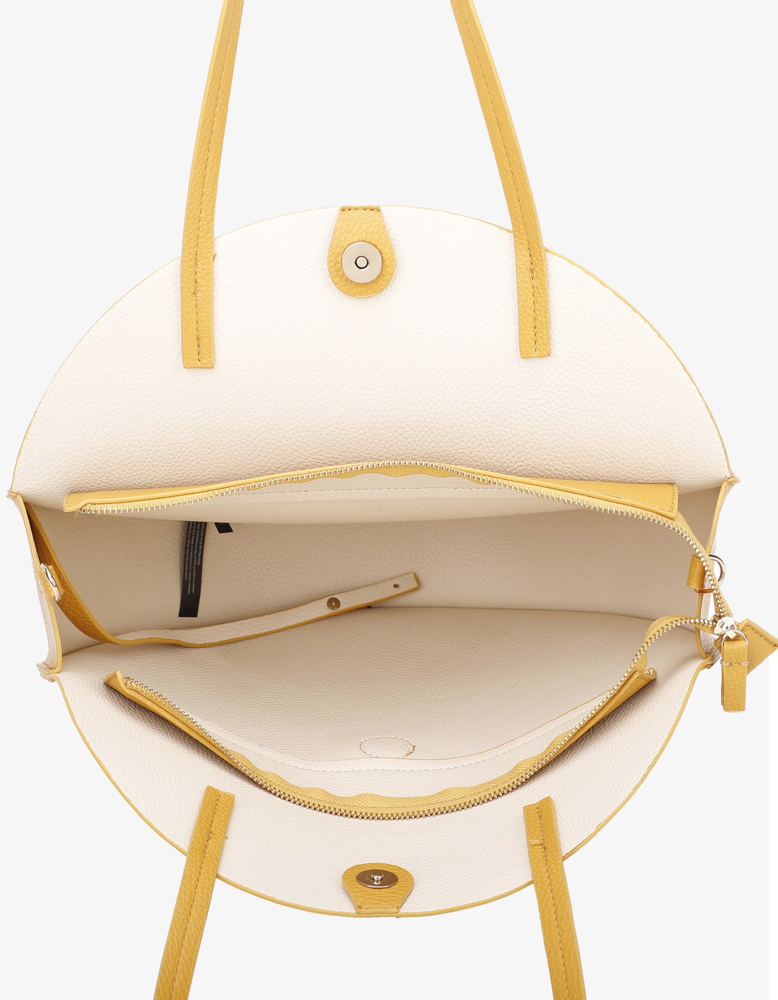 ALISON CIRCLE  TOTE MUSTARD/CREAM