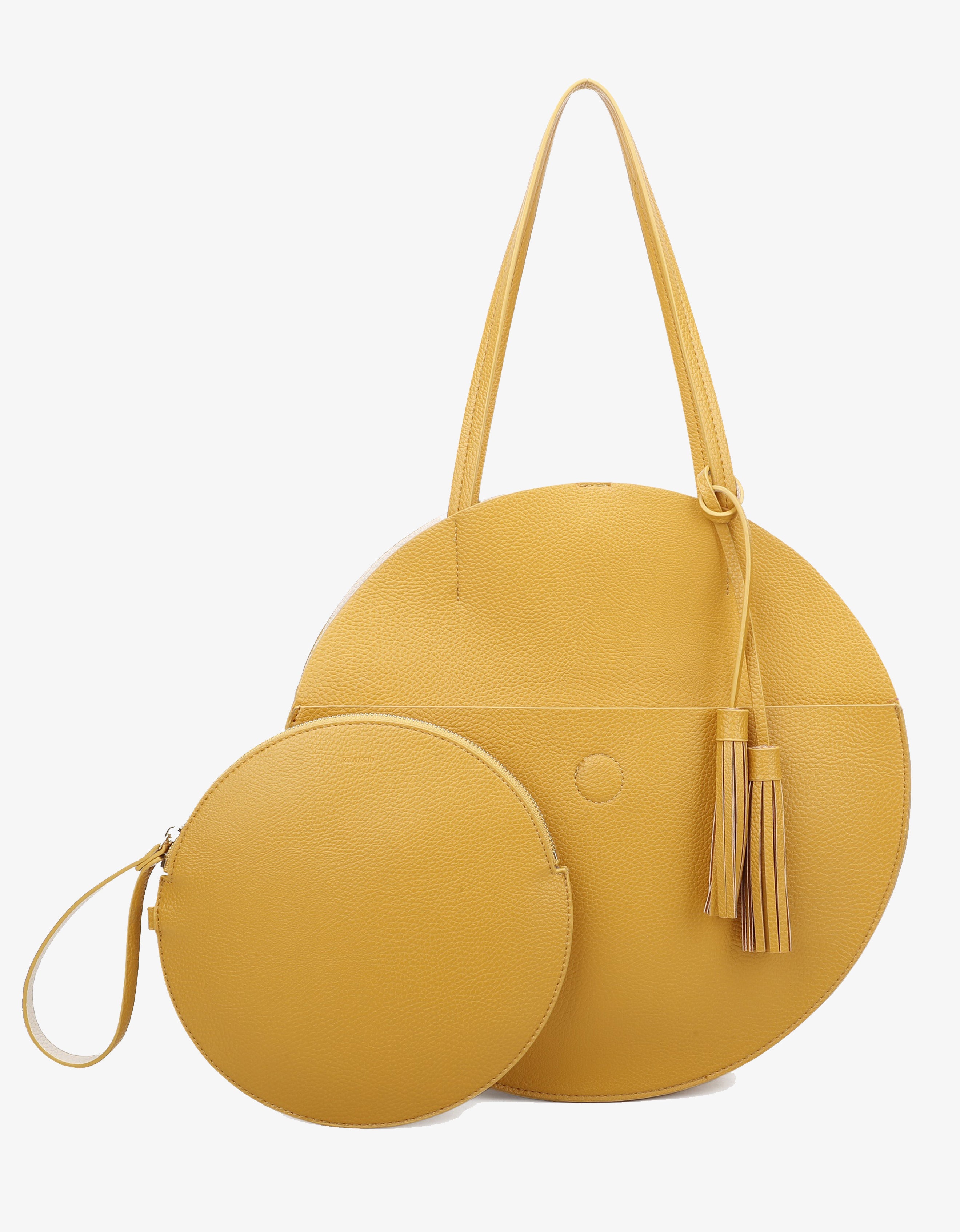 ALISON CIRCLE  TOTE MUSTARD/CREAM