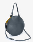 ALISON CIRCLE TOTE SLATE/MUSTARD